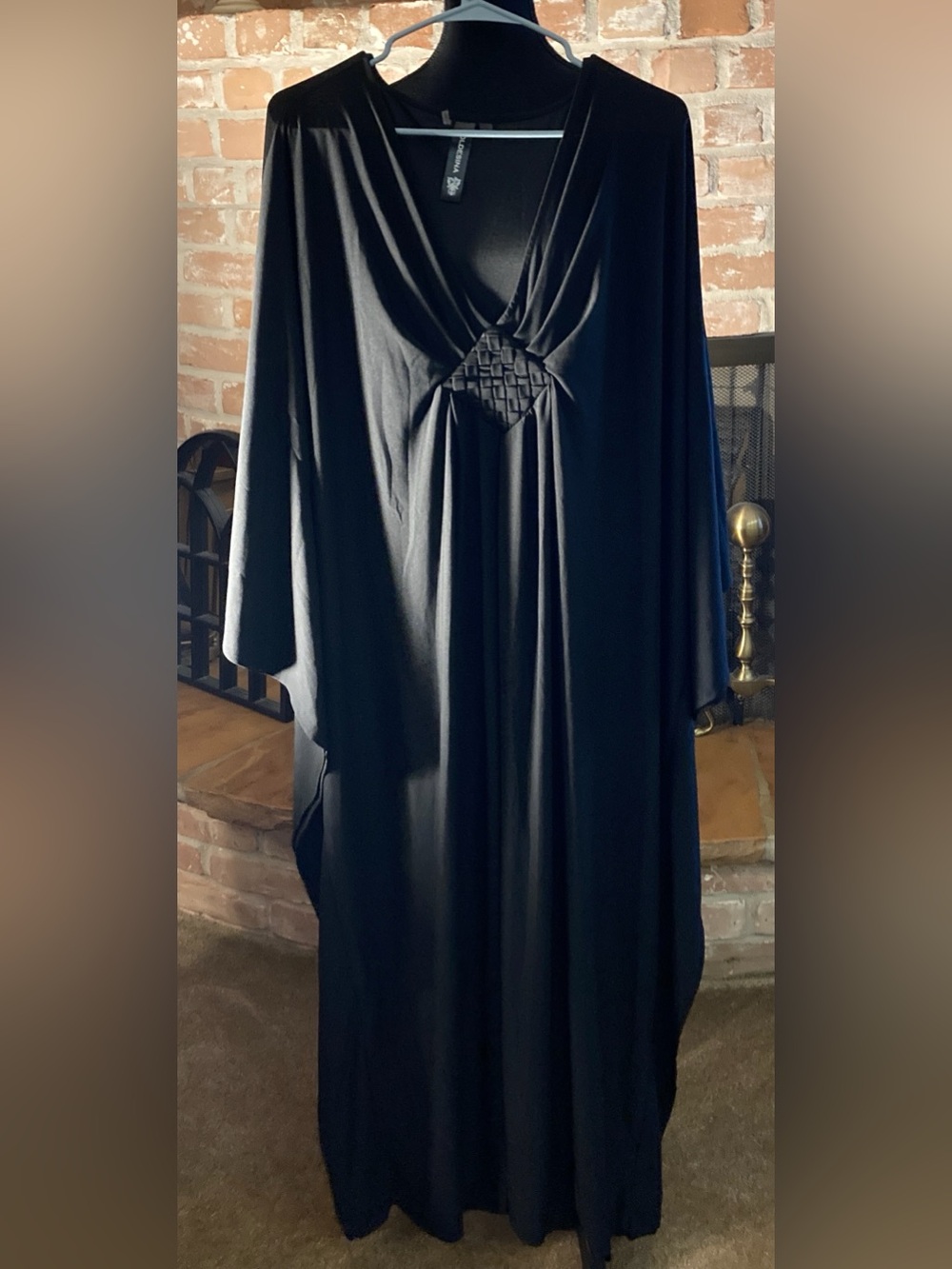 Coldesina Black Draped Maxi Kaftan